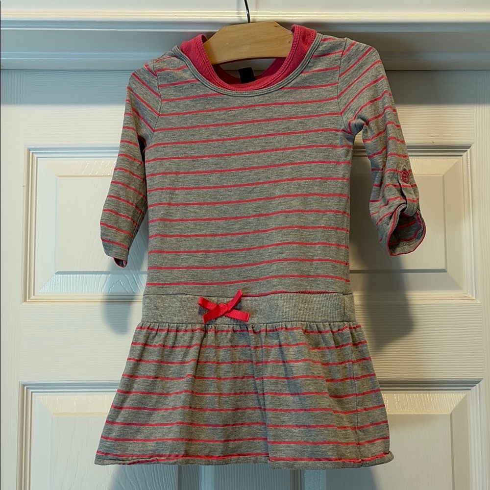 ❤️5/$25❤️ GAP Kids Dress with Pink and Gray Stripes